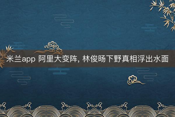 米兰app 阿里大变阵, 林俊旸下野真相浮出水面