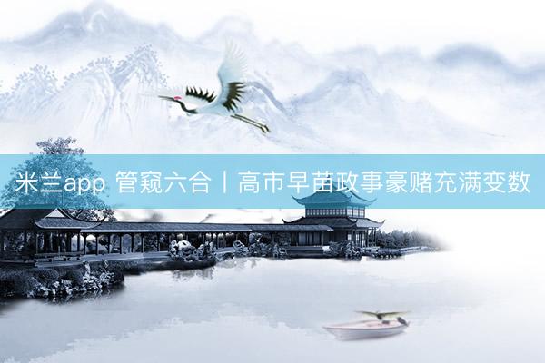 米兰app 管窥六合丨高市早苗政事豪赌充满变数